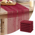 Artoid Mode 6-Pack Pearl Burgundy Gauze Table Runner 10FT Home Decor by ArtoidMode