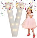 4FT Marquee Letters, Large Light Up Letters V for XV Birthday Party Decor by MerryMosaics