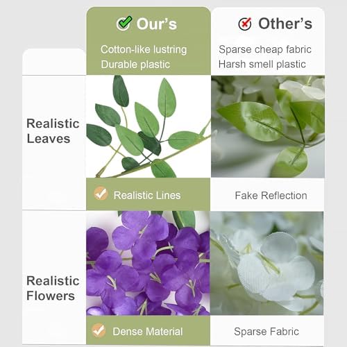 ZINHO 60 Branches Wisteria Hanging Flowers, Artificial Purple Wisteria Flowers Garland for Wedding Arch Ceremony Party Garden Home Backdrop Decor - Image 3
