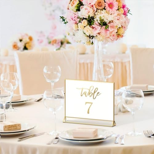 NIUBEE 4x6 Acrylic Sign Holder, Picture Frame, Wedding Table Numbers, 6pack - Image 3