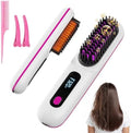 2026 Upgraded Cordless Straightening Brush, Go Brush Pro Hair Straightener Brush, MCH Fast Heating, 3 Temp Settings, 4000mAh Type-C Rechargeable Portable Travel Styling Tool (Pearl White) by Unknown