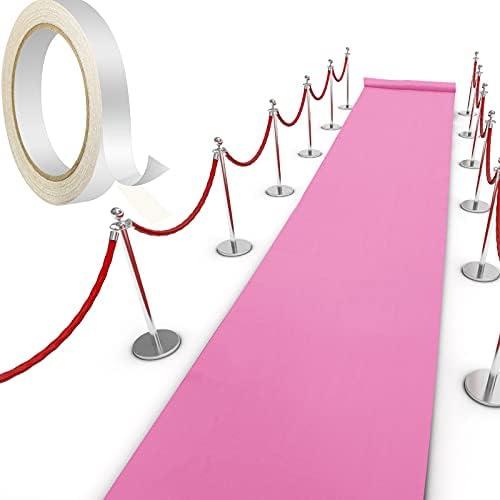 Pink Carpet Runner for Wedding Party Aisle with Tape by Shappy