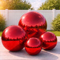 Red Inflatable Mirror Ball 4pcs - Reusable Holiday Outdoor Balls Include Electric Pump, Reflective Hanging Big Mirror Ball Decor Bubble for Large Event Decoration, Party, Wedding by BreatheDriftShine
