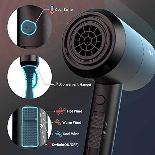 SHRATE Professional Ionic Hair Dryer with Diffuser & Nozzle | Low Noise - Image 5