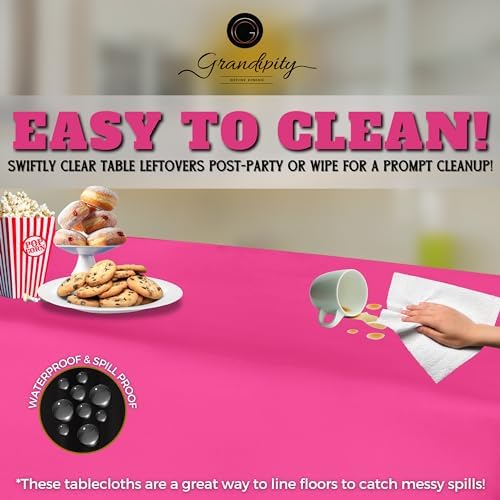 Grandipity Plastic Table Cloth Disposable 12 Pack 54” x 108” Rectangle - Image 3