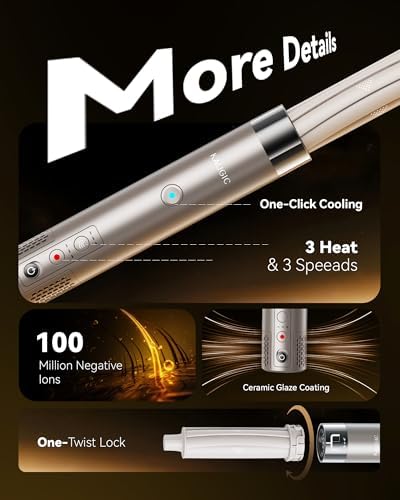 KAUGIC 6 in 1 Hot Air Hair Styler Dryer Multi-Styler - High Speed Hair Styling Tools with No Heat Damage, Auto Wrap Curler as A Gift for Fast Drying Curling Smoothing Volumizing Cool Shot - Image 6