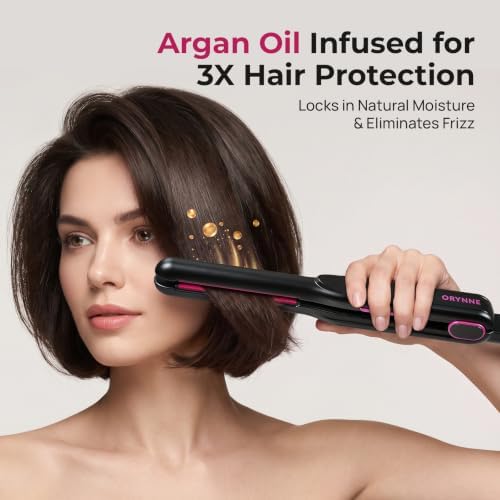 ORYNNE 1/2 Inch Flat Iron Small Hair Straightener for Short Hair Bangs Pink - Image 7