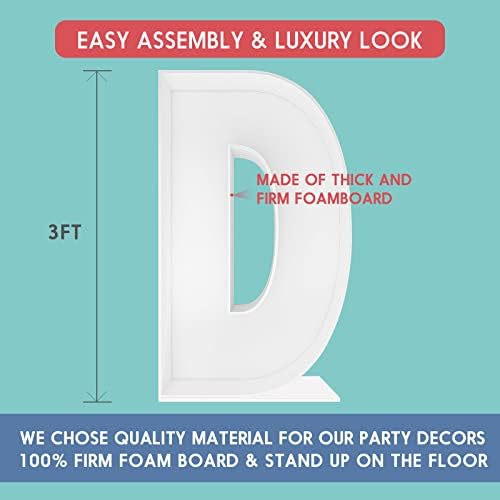 3FT DIY Mosaic Balloon Letter D Frame, Fillable Party Backdrop Decor - Image 2