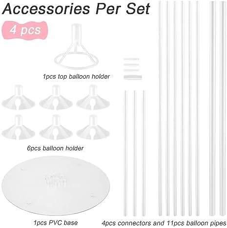 4 Sets Balloon Stand Kit Balloon Arch Kit for Birthday Party Baby Shower - Image 2
