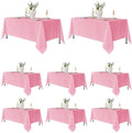 Fitable 8 Pack Pink Tablecloths 70x108 Inch for 6 Ft Rectangle Tables by Fitable