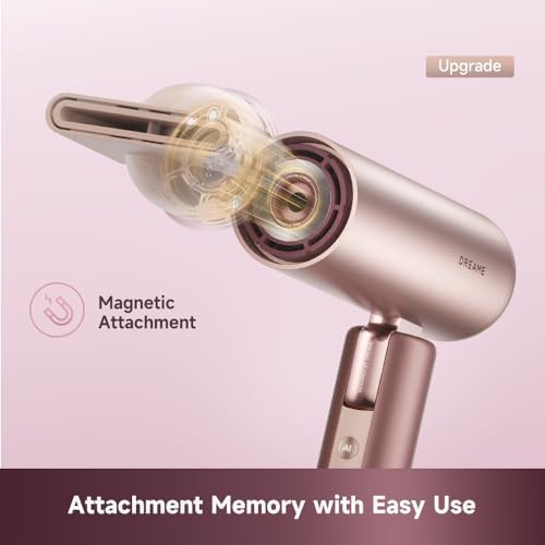 DREAME Pocket Aura Hair Dryer, 110,000RPM High-Speed Motor, Distance-Aware Heat Control, Plasma Ionic Care, Auto Attachment Detection, Dual Voltage Travel Blow Dryer with Styling Kit - Image 4