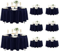 Fitable 8 Pack Navy Tablecloths 84 Inch Round for 36"-60" Tables by Fitable