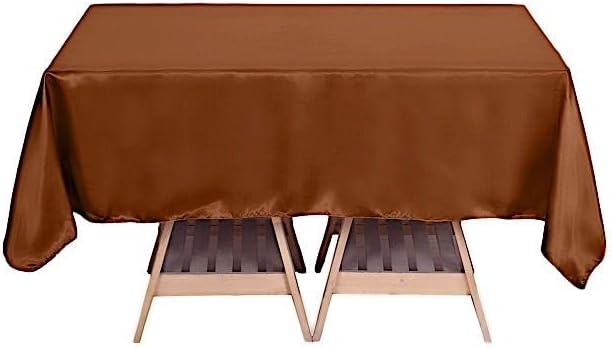 10 pcs 72x72 inch Cinnamon Brown Square Tablecloth Satin Fabric Overlays Linens | Table Cloths Cover for Wedding Party Banquet Reception Events Decoration Kitchen Dining Events Kitchen Dining by BalsaCircle