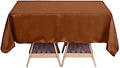 10 pcs 72x72 inch Cinnamon Brown Square Tablecloth Satin Fabric Overlays Linens | Table Cloths Cover for Wedding Party Banquet Reception Events Decoration Kitchen Dining Events Kitchen Dining by BalsaCircle