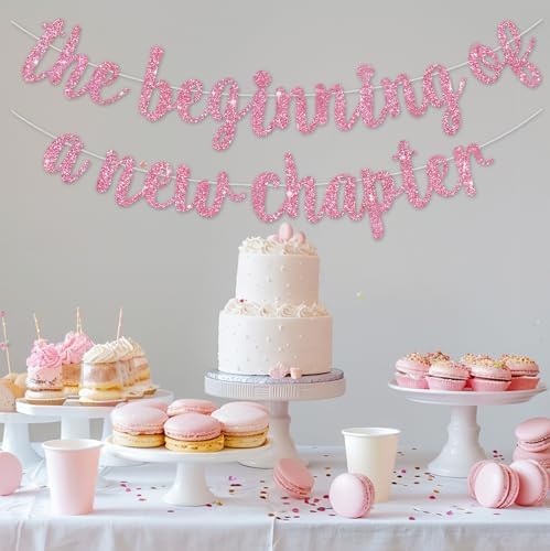 BEISHIDA Pink Pre-Strung Glitter The Beginning of A New Chapter Banner - Image 6