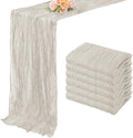 6 Pack Rose Brown Cheesecloth Table Runner 10FT Rustic Gauze Fabric Cheese Cloth Table Runner for Wedding Bridal Baby Shower Table Decor Boho Sheer Birthday Party Table Decorations 20 x 120 Inch Long by FoliafeelHome