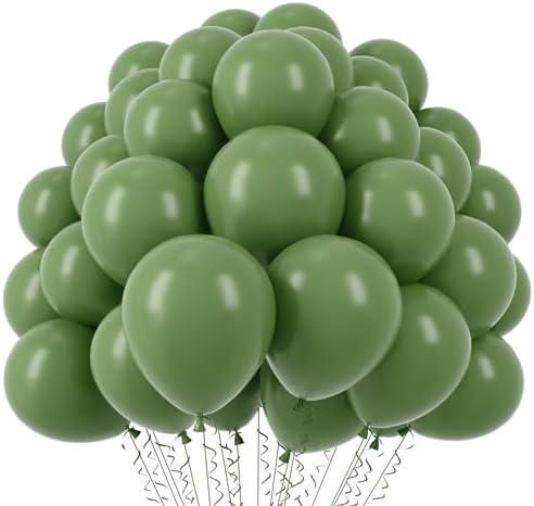 Voircoloria 110pcs Sage Green Olive Green Latex Party Balloons, 12inch by Voircoloria