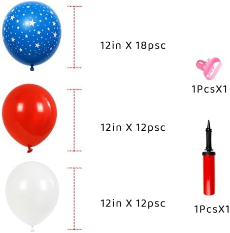 6pcs American Flag Balloon Stands Kit Table Centerpiece Table Decorations for Presidents' Day Anniversary Birthday Wedding Graduation Retirement Party Decorations (Red, White, Blue Flag) - Image 6