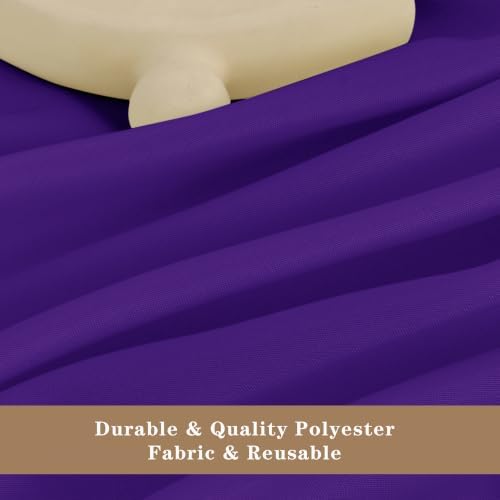 Fitable 6 Pack Purple Tablecloths 90 Inch Round for 36"-72" Tables - Image 3