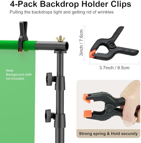 LINCO Lincostore Backdrop Support Stand Kit 10x6.5ft Adjustable Photography Studio Photo Background Support System with Carrying Bag for Green Screen Muslin, 4171 (10ft Wide 7ft high) - Image 7