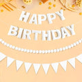 CANREVEL 3 PCS Pre-Strung 3D Happy Birthday Banner Decorations, White by CANREVEL