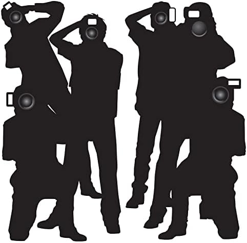 Beistle Paparazzi Props Black Photographer Silhouette Cutouts 2 Pack 5' 3" by Beistle