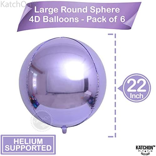 KatchOn Purple Balloons - 22 Inch, Pack of 6, for Mermaid Birthday Decor - Image 2
