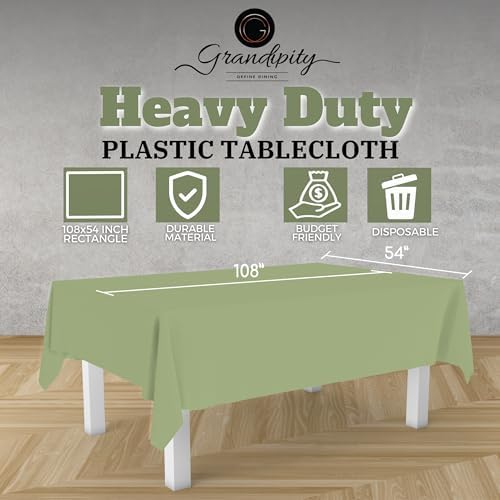 Grandipity Plastic Table Cloth Disposable 12 Pack 54” x 108” Rectangle - Image 2