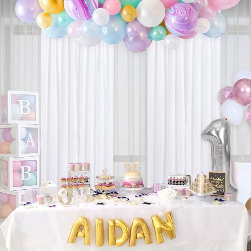 White Sequin Backdrop Curtains-6 Panels 2FTx8FT White Backdrop for Valentines Day, Glitter Party Decorations Background Drapes for Wedding Birthday Anniversary Graduation Photo Booth Decor - Image 3