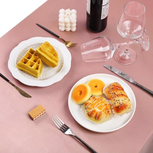 TURSTIN 1 Pack Rose Gold Satin Tablecloth 102 x 58 Inch Overlay Table Cover - Image 5