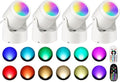 URTOM 4 Pack 6W RGBW Uplighting Indoor Color Changing Up Lights Indoor with Remote Dimmable LED Christmas Spot Lights for Home Aluminum Accent Lighting for Party Plant Decor with 5.9 FT Plug Cord by URTOM
