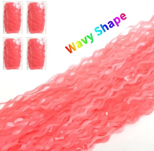 Wavy 4 Pack Watermelon Red Foil Curtain Backdrop - 3.3X.6.6ft Metallic Tinsel Foil Fringe Curtains Photo Booth Props for Birthday Wedding Engagement Holiday Celebration Party Decorations - Image 4