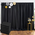 30 ft x 10 ft Thick Black Backdrop Curtain for Parties, 6 Panels Black Polyester Wedding Backdrop Drapes for Birthday Photography Background Party Backdrop Home Decorations by Outpain