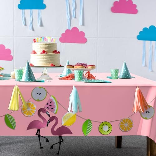 QZYL 12 PCS Pink Table Cloth Rectangle, Plastic Disposable Tablecloths, Decorative Plastic Tablecover, 54 X 108 in Smooth Outdoor Tablecloth, Table Decoration for Parties Picnics Birthdays Weddings - Image 7