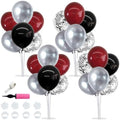 TONIFUL 4 Set Burgundy Red Black Silver Balloon Stand Centerpiece for Table by TONIFUL