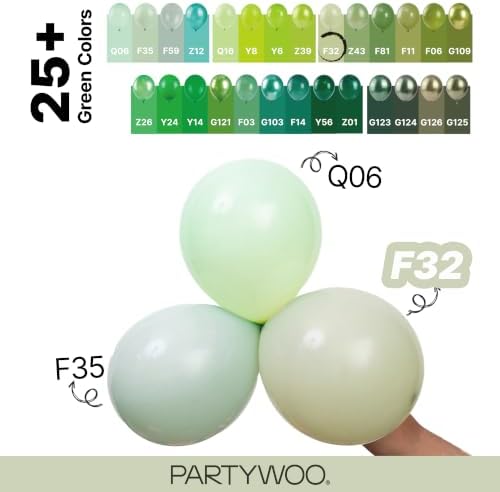 PartyWoo Sage Green Balloons 50pcs Boho Dusty Olive Green Color 12 Inch - Image 4