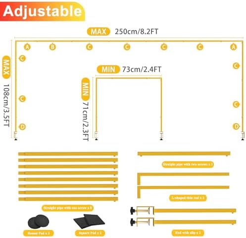 Fomcet Over The Table Rod Stand with Clamps Gold Adjustable Table Arch - Image 4