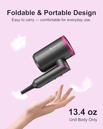 ANNLARY Hair Dryer Blow Dryer with Diffuser, Plasma Ion Hairdryer with Comb - Image 4