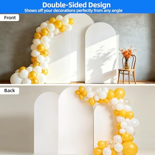 Hemmotop Stretchy White Arch Backdrop Cover Set of 3-7.2ft, 6.6ft, 6ft - Image 7