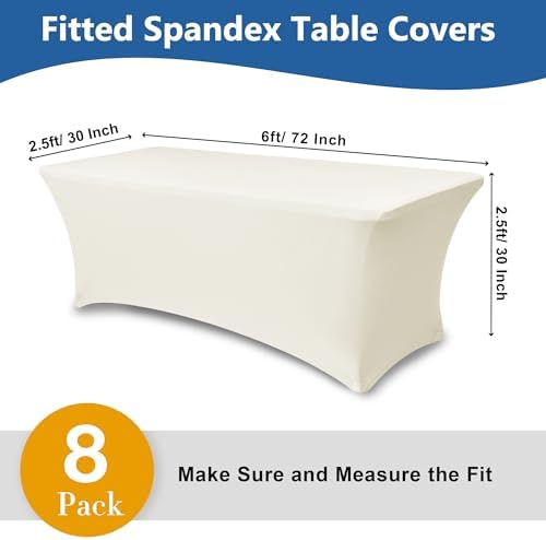 Spandex Table Cloths for 6 foot Rectangle Tables-Fitted Stretch Table Cover - Image 4