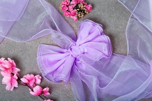 Pack of 100 Organza Chair Sashes for Wedding & Event Décor – Light Purple - Image 5