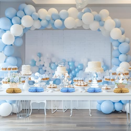 12 Pcs Blue Goose Baby Shower Decorations for Boy - Silly Goose Baby Shower Centerpieces for Tables - Blue Goose Honeycomb Table Decor with Balloon Car for Boy Baby Shower 1st Birthday - Image 5