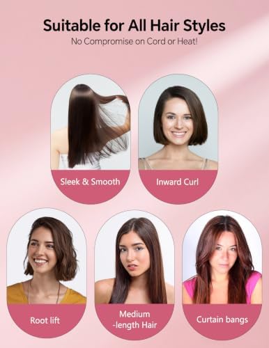LANDOT Mini Heated Hair Straightener Brush, Dual Voltage Travel Hot Comb - Image 3
