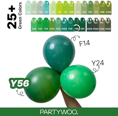 PartyWoo Dark Green Balloons 140pcs Emerald Hunter Forest Green Color - Image 4