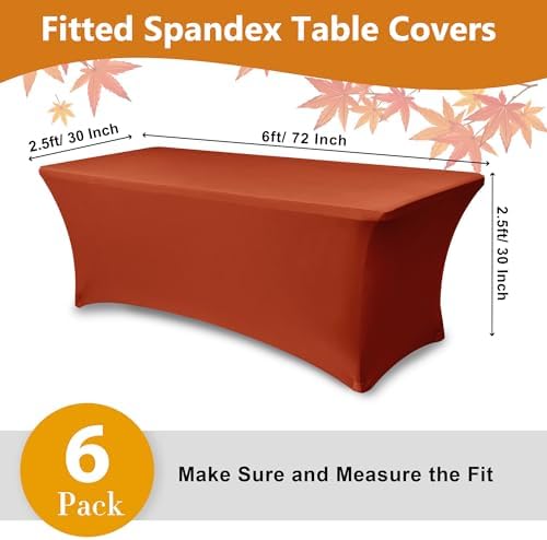 Spandex Table Cloths for 6 foot Rectangle Tables-Fitted Stretch Table Cover - Image 4