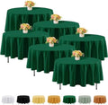 Fitable 6 Pack Hunter Green Round Tablecloths - 90 Inches in Diameter by Fitable