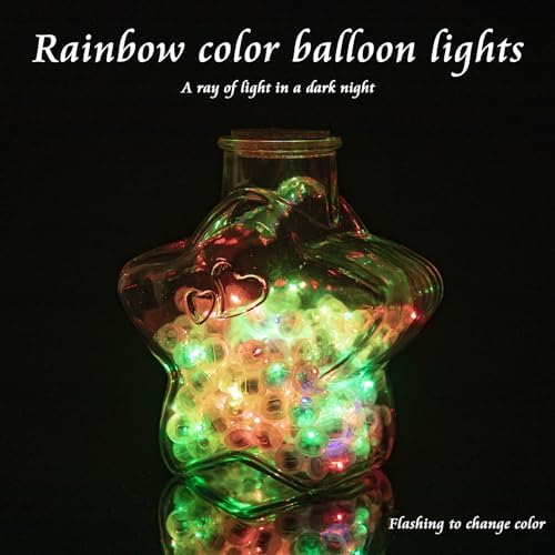 100pcs Flash Colorful Balloon Lights Mini LED Lights Round Long Standby Time Ball Lamps for Birthday Party Christmas Halloween Decoration Rainbow Waterproof Plastic - Image 2