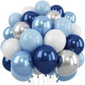 Navy Blue Silver Balloons, 50 Packs 12 Inch Dark Blue Latex Balloons by Togvu