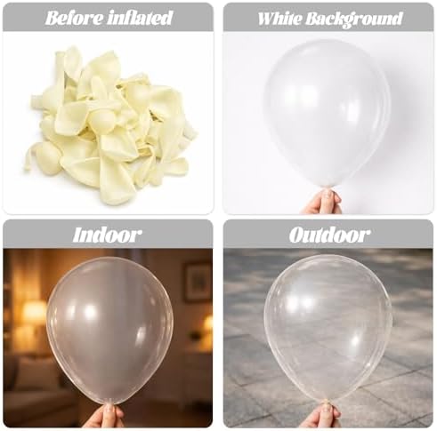 Voircoloria 66pcs Clear Transparent Latex Party Balloons, 12inch - Image 3