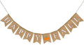Whaline Happy Fall Pumpkin Burlap Banner Harvest Home Decor Bunting Flag Pre-Assembled Autumn Hanging Garland Party Thanksgiving Day Decoration (White) by Whaline